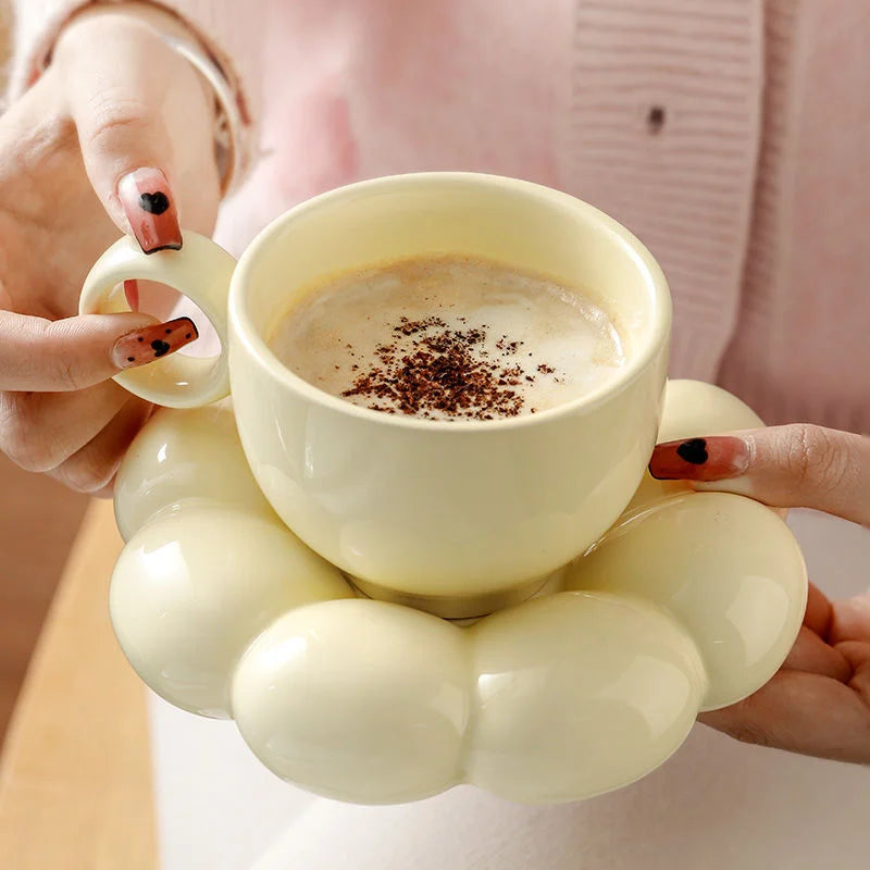 Ceramic Bubble Mug with Dish